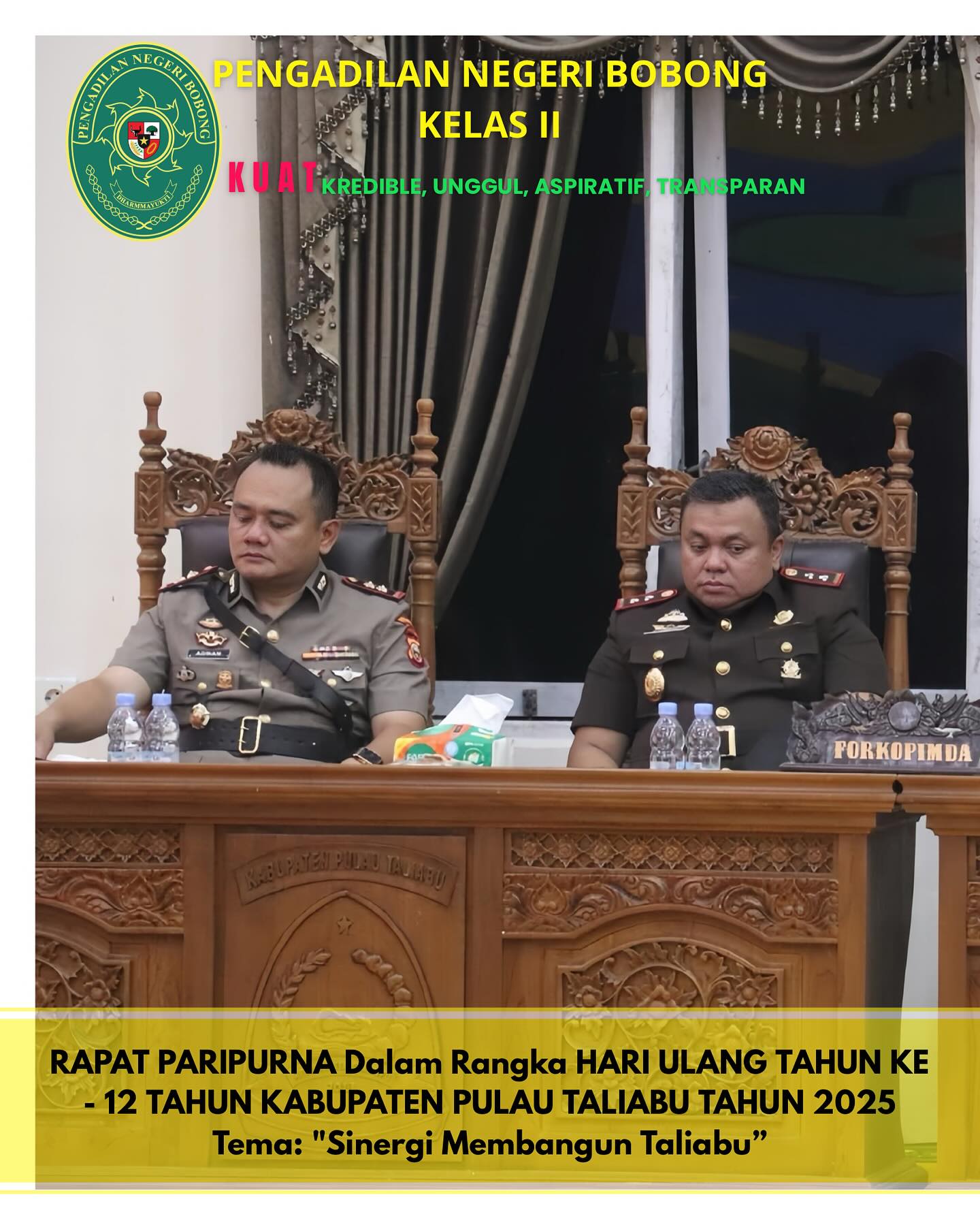 RAPAT PARIPURNA Dalam Rangka HUT KE - 12 KABUPATEN PULAU TALIABU 