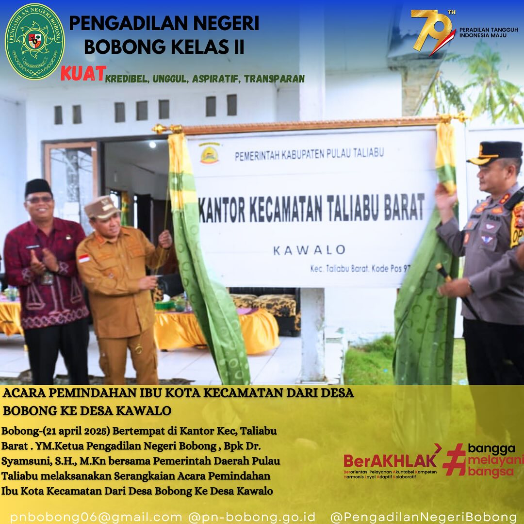 Pemindahan Ibu Kota Kecamatan Taliabu Barat 